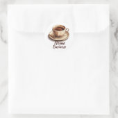 Hot Cup Koffiewinkel Cafe Business Ronde Sticker (Tas)