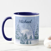 Hot Cup of Coffee op een koude winterdag Naam toev Mok