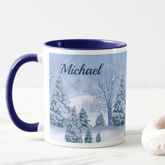 Hot Cup of Coffee op een koude winterdag Naam toev Mok