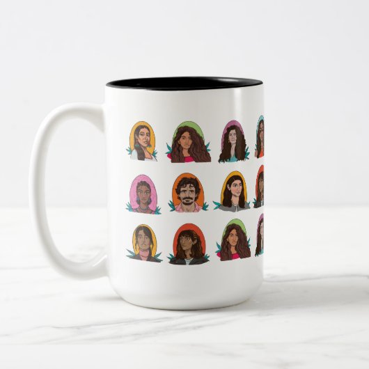 " Hot Cup of Disrupt" Mug by Language Matters Tweekleurige Koffiemok (Links)