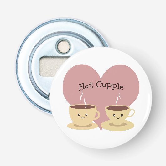 Hot Cupple! Button Flesopener (Voorkant)