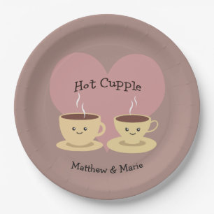 Hot Cupple Coffee Love Pun Papieren Bordje