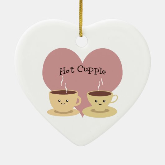 Hot Cupple! Keramisch Ornament (Achterkant)
