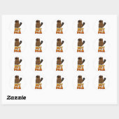 Hot Dam Funny Cool Beaver Pun Ronde Sticker (Vel)