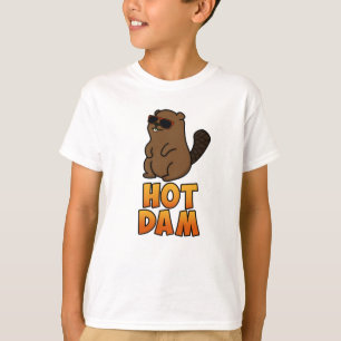 Hot Dam Funny Cool Beaver Pun T-shirt