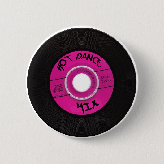 HOT DANCE MIX CD-toets Ronde Button 5,7 Cm (Voorkant)