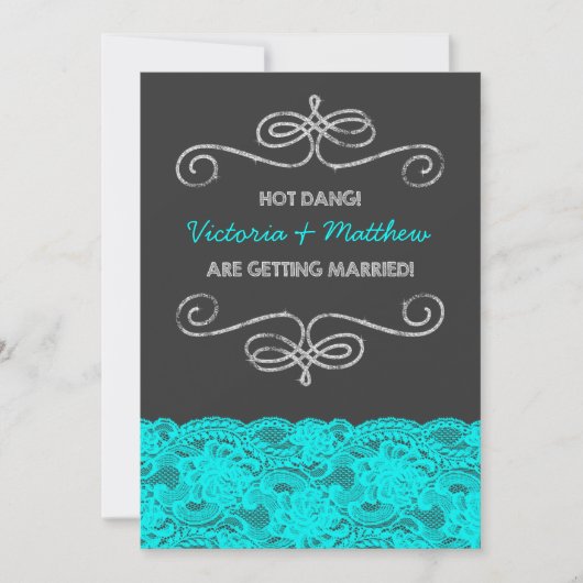 Hot Dang  krijtbord bruiloft Kaart (Voorkant)