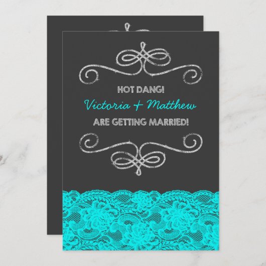 Hot Dang  krijtbord bruiloft Kaart (Voorkant / Achterkant)