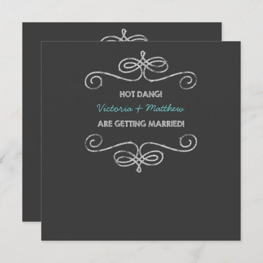 Hot Dang  krijtbord bruiloft Kaart (Voorkant / Achterkant)