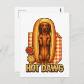 Hot Dawg Funny Dachshund Hot Dog Parody Cute Dog  Briefkaart (Voorkant / Achterkant)