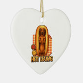 Hot Dawg Funny Dachshund Hot Dog Parody Cute Dog  Keramisch Ornament (Rechts)