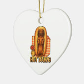 Hot Dawg Funny Dachshund Hot Dog Parody Cute Dog  Keramisch Ornament (Links)