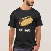 Hot-Dawg Funny Hot-Dog in een donkere longen T-shirt (Voorkant)