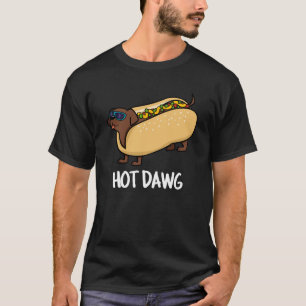 Hot-Dawg Funny Hot-Dog in een donkere longen T-shirt