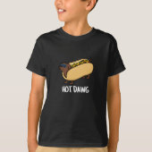 Hot-Dawg Funny Hot-Dog in een donkere longen T-shirt (Voorkant)