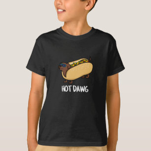 Hot-Dawg Funny Hot-Dog in een donkere longen T-shirt