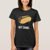 Hot-Dawg Funny Hot-Dog in een donkere longen T-shirt (Voorkant)