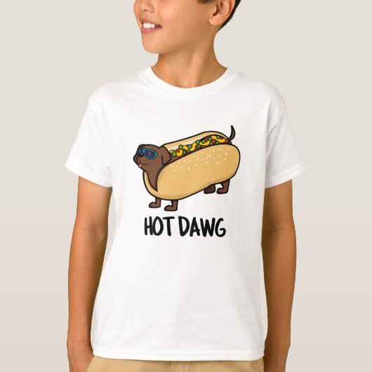 Hot-Dawg Funny Hot-Dog in een non-stop T-shirt (Voorkant)