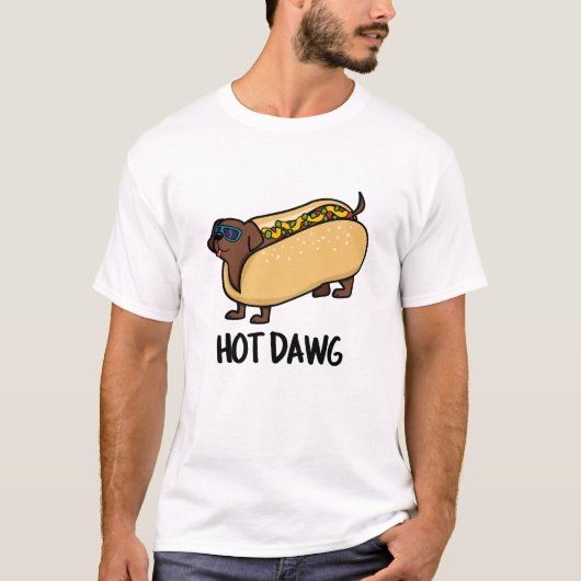 Hot-Dawg Funny Hot-Dog in een non-stop T-shirt (Voorkant)