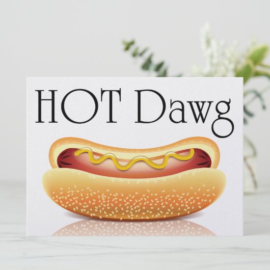 Hot Dawg of iets anders! Uitnodiging (Staand voorkant)