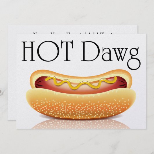 Hot Dawg of iets anders! Uitnodiging (Voorkant / Achterkant)
