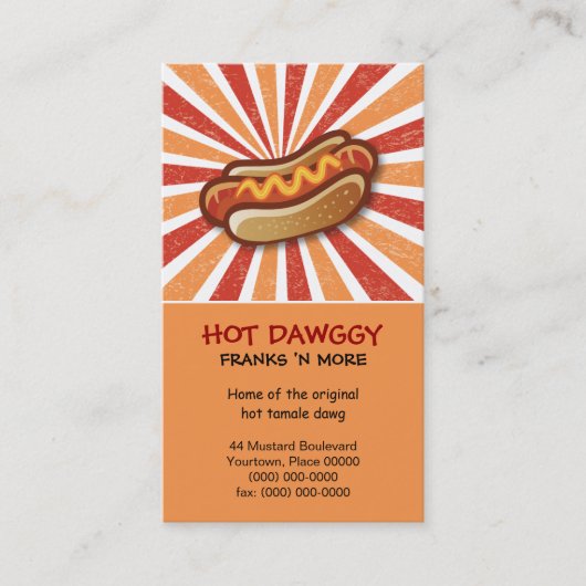 Hot Dawg Visitekaartje (Voorkant)