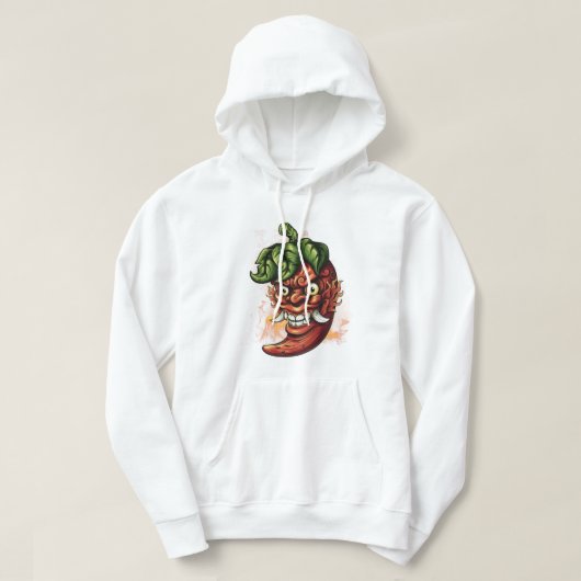 Hot Demon Pepper - Angry Chili Oni Mask Design Hoodie (Design voorkant)