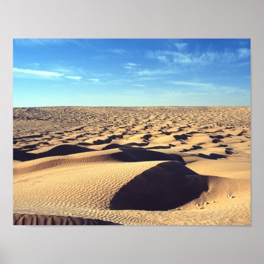 Hot Desolate Sahara Blue Sky Cloud Poster (Voorkant)
