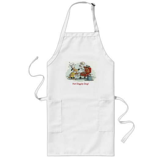 Hot Diggity Dog Apron Lang Schort (Voorkant)
