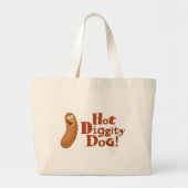 Hot Diggity Dog Bag Grote Tote Bag (Voorkant)