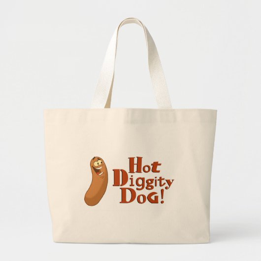 Hot Diggity Dog Bag Grote Tote Bag (Voorkant)