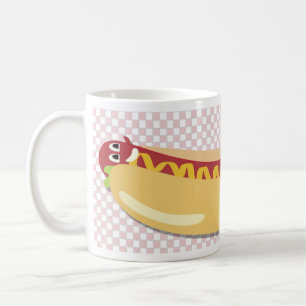 Hot Diggity Dog Fun  Cartoon Retro Art Koffiemok