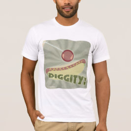 Hot Diggity Dog Fun  Cartoon Slogan Design T-shirt
