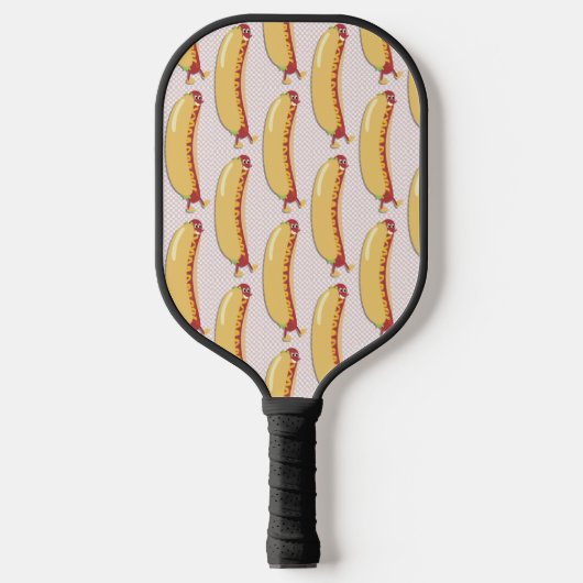 Hot Diggity Dog Fun Cheeky Retro Karakter Pickleball Paddle (Voorkant)