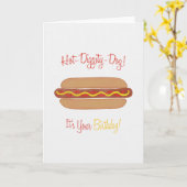 Hot Diggity Dog Verjaardag Kaart, Hot Dog Kaart (Gele Bloem)