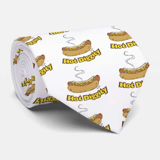 Hot-Diggity ~ Hot-dog / hot-honden Stropdas (Opgerold)