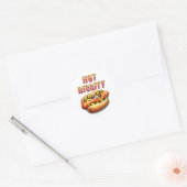 Hot Diggity | Retro hotdog Ronde Sticker (Envelop)