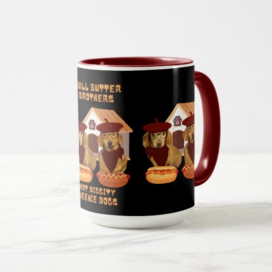Hot Diggity Weenie Dogs Coffee Mok (Voorkant rechts)