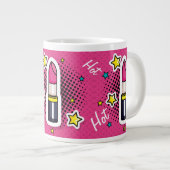 Hot Diva Girl Pop Art Lippenstift Mok (Voorkant rechts)