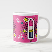 Hot Diva Girl Pop Art Lippenstift Mok (Rechts)