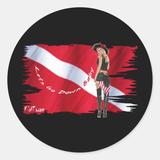 Hot Dive Babes in Bikini's Ronde Sticker (Voorkant)