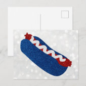 Hot Dog 4 juli Glitter Briefkaart (Voorkant / Achterkant)