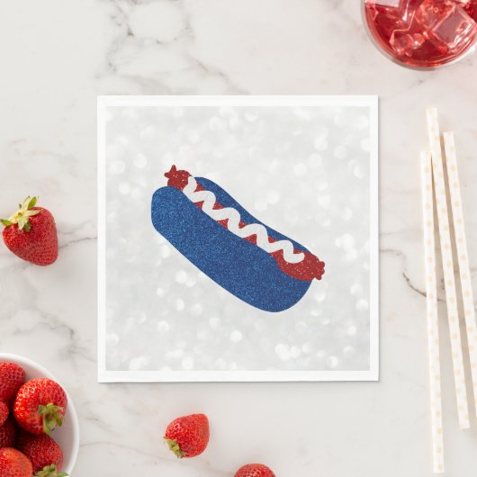 Hot Dog 4 juli Glitter Servet (Insitu)