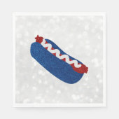 Hot Dog 4 juli Glitter Servet (Voorkant)