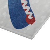 Hot Dog 4 juli Glitter Snijplank (Hoek)