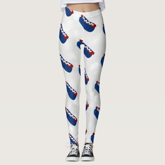 Hot Dog 4 juli glitters Leggings (Voorkant)