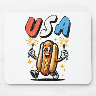Hot Dog 4 juli Vuurwerk Onafhankelijkheidsdag Ret Muismat