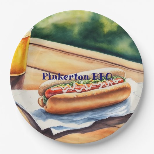 Hot Dog aangepast Papieren Bordje (Voorkant)