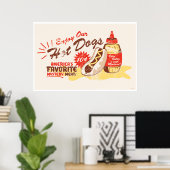 Hot-dog afdrukken poster (Thuiskantoor)