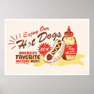 Hot-dog afdrukken poster